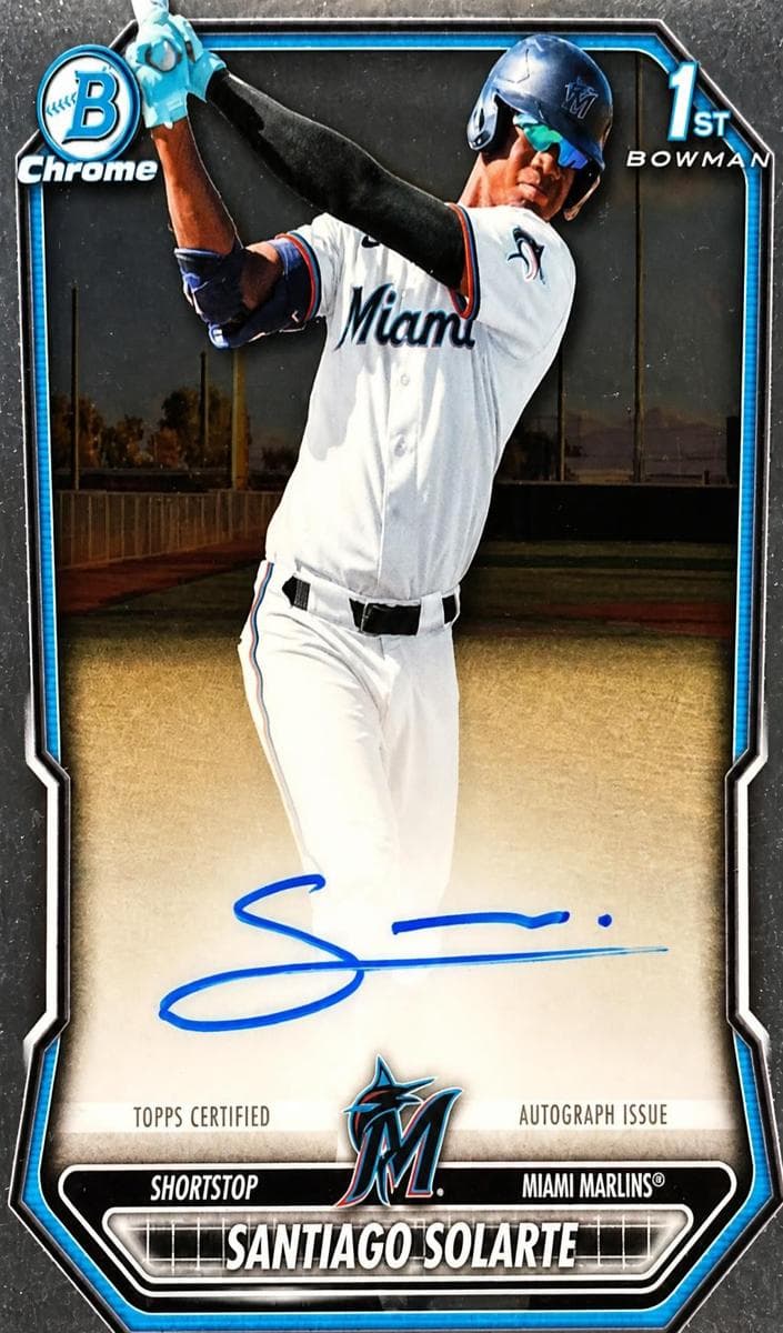 Santiago Solarte 2026 Bowman Chrome International Refractor Autograph Baseball, Raw