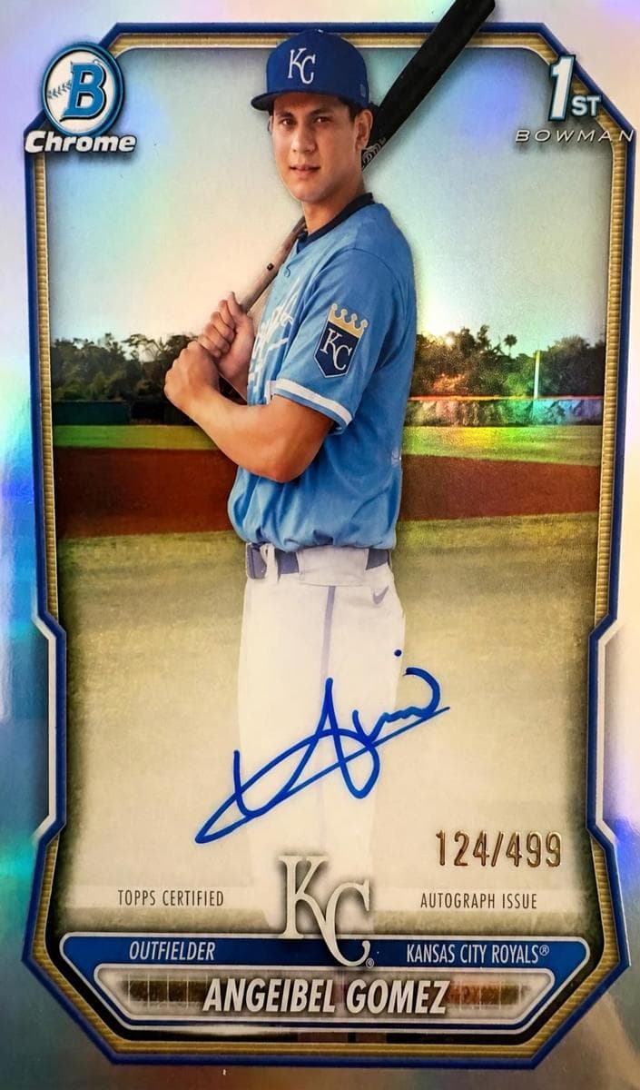 Angeibel Gomez 2026 Bowman Chrome International Refractor Autograph Baseball, Raw